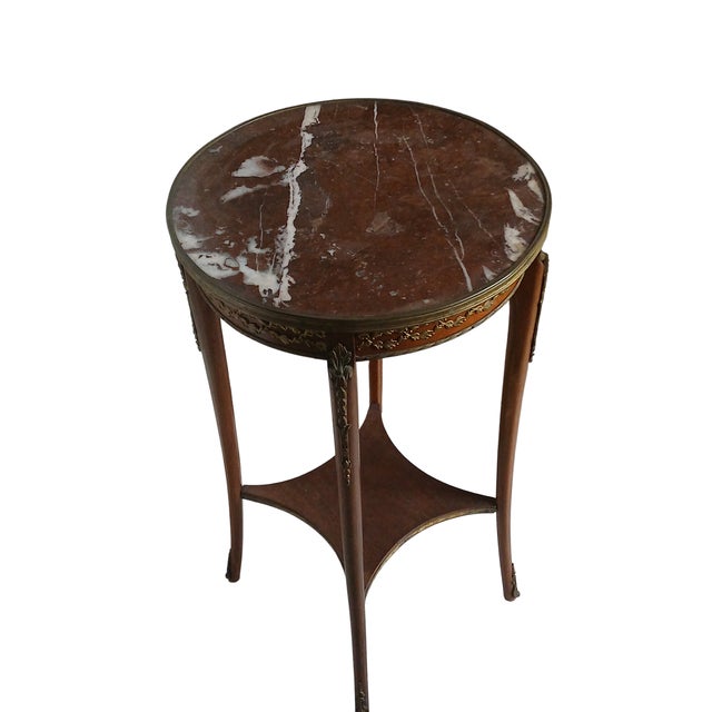 French Napoléon III Guéridon Table with Marble Top and Ormolu Mounts, 1850 For Sale - Image 3 of 5