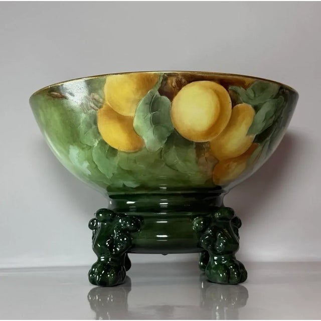Rare Jean Pouyat Limoges Hand-Painted Punch Bowl on Original Ceramic Stand (1890-1932) For Sale - Image 18 of 18
