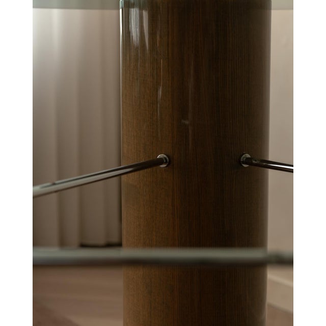 Vintage Glass Dining Table with Enamel Column Base from Saporiti Italia, 1980s For Sale - Image 13 of 18