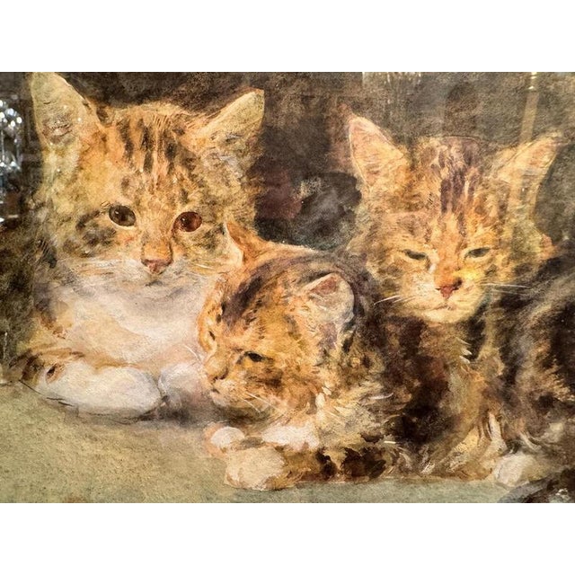 Eugène Louis Lambert, Cats, 19th Century, Watercolor and Gouache For Sale - Image 7 of 10