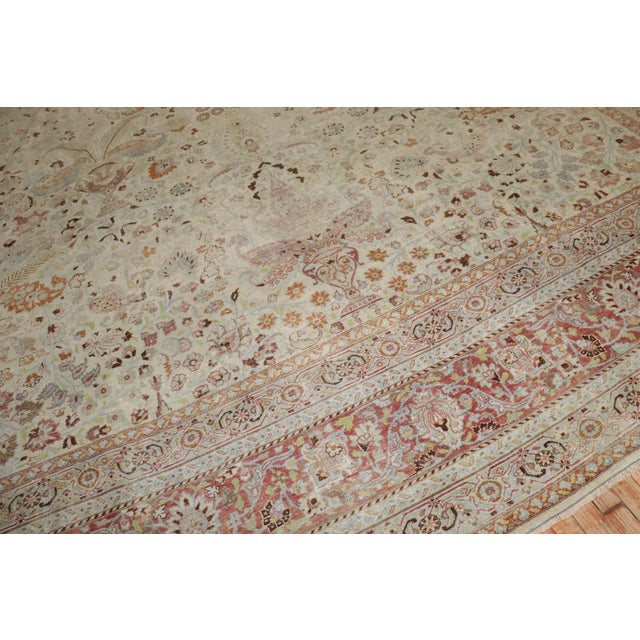 Early 20th Century Zabihi Collection Antique Large Square Meshed Rug For Sale - Image 5 of 12