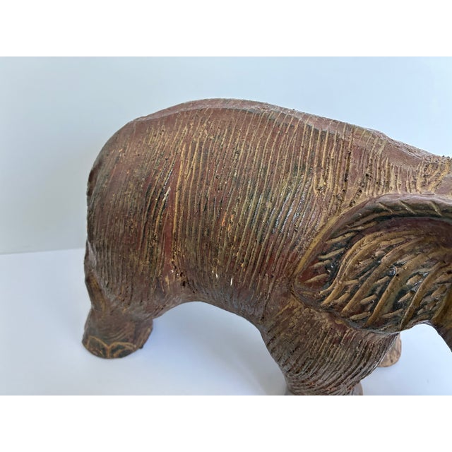 Late 20th Century Vintage Terracotta Asian Elephant Decorative Statue | Garden Statuary For Sale - Image 5 of 12
