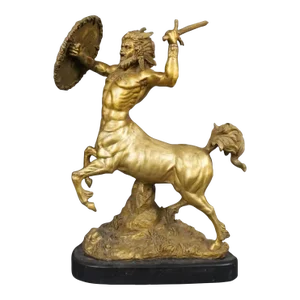 Stunning Patinated Bronze Scupture of a Fighting Centaur on Slate Plinth
