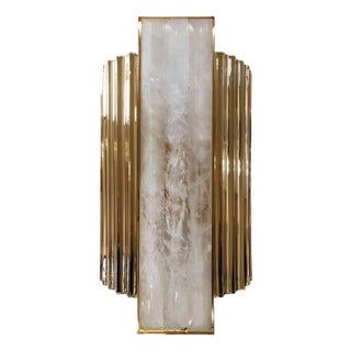 Rock Crystal 4 Lights Wall Sconce in Gold Plate and Crystal by Aggiolight For Sale