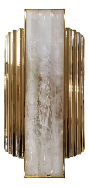 Rock Crystal 4 Lights Wall Sconce in Gold Plate and Crystal by Aggiolight