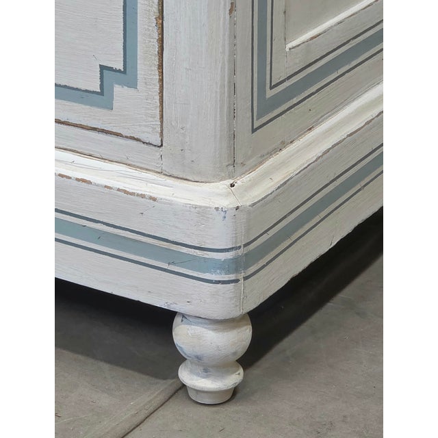 Antique 19th C. Painted Pine Dresser Chest of Drawers With Greek Key Motif For Sale - Image 14 of 17