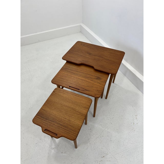 1960s Danish Teak Nesting Tables by Kurt Østervig for Jason Møbler, 1960s, Set of 3 For Sale - Image 5 of 14