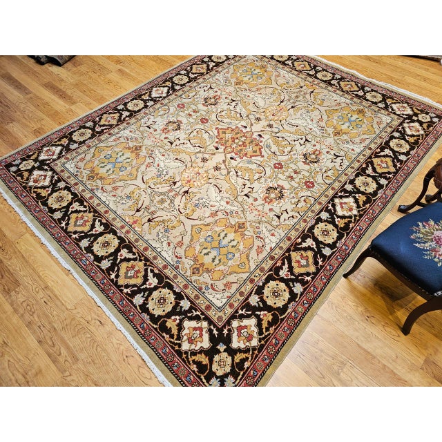 Brown Vintage Turkish Oushak Handwoven Rug, Wool, Allover Geometric Design, 8' x 10' For Sale - Image 8 of 16