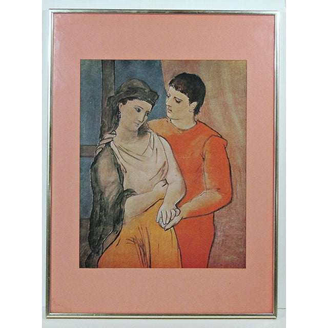 Vintage Mid Century Pablo Picasso “The Lovers” Chicago Art Institute MCM Framed Art Print For Sale In Austin - Image 6 of 6