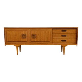 Mid-Century Blonde Sideboard with Sliding Doors, 1960s For Sale