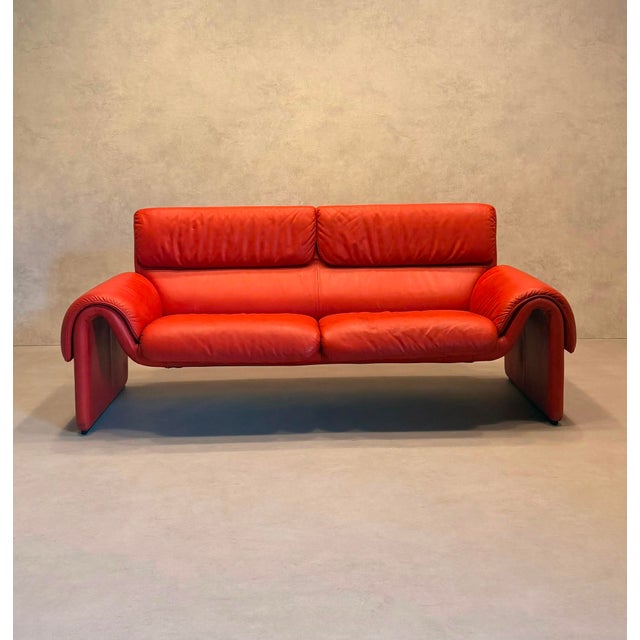 Red Leather DS-2011 Sofa from de Sede, 1980s For Sale - Image 16 of 16