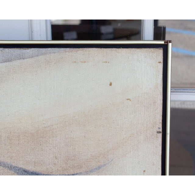 Abstract 1973 Oil on Canvas Painting Signed by Carl E. Schwartz For Sale - Image 3 of 10