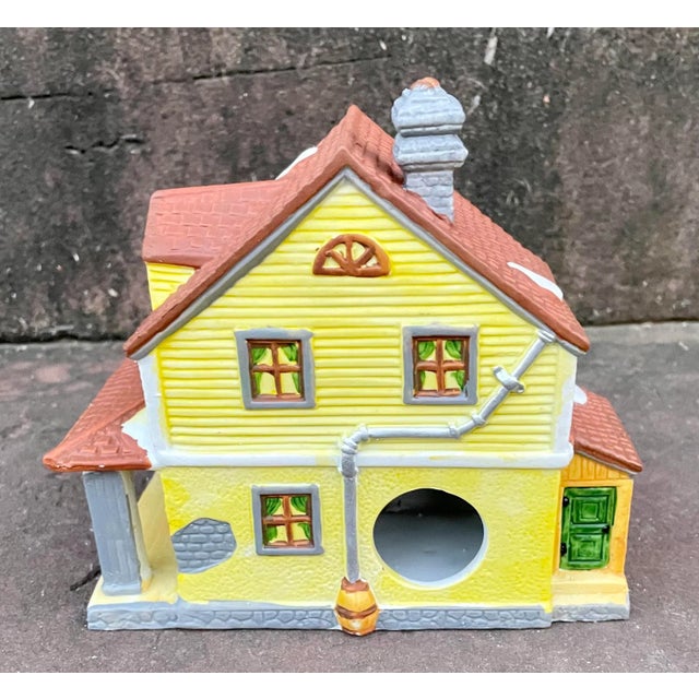 Vintage Lighted Porcelain Farmhouse With Snow For Sale - Image 4 of 13