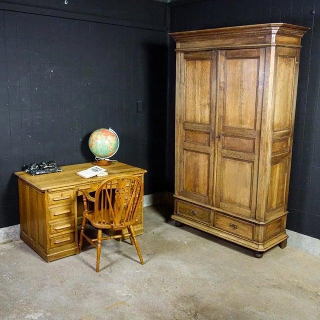 Oak Desk with Drawers, 1930s For Sale - Image 6 of 13