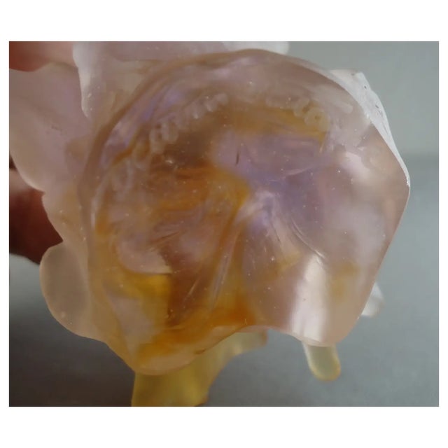 Art Nouveau Daum France “Fée Iris” Pâte De Verre Crystal Fairy Sculpture, Signed Art Glass Figurine For Sale - Image 3 of 8