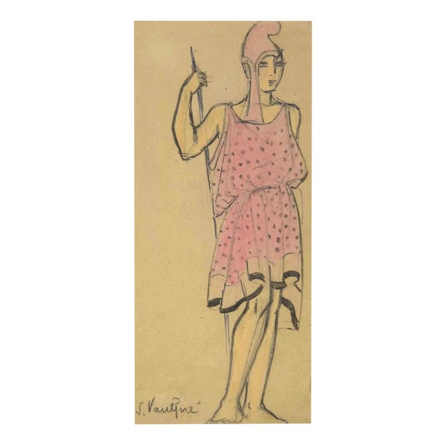 Simone Vaulpré, Theatrical Costume, Drawing, Early 20th Century For Sale