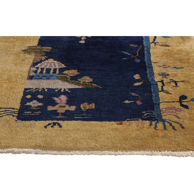 Antique Chinese Art Deco Rug, 02'02 X 02'11 For Sale - Image 4 of 10