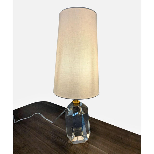 Lillian August Lillian August Halcyon Faceted Crystal Table Lamp For Sale - Image 4 of 8
