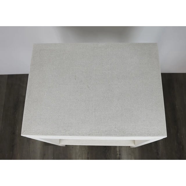 White A pairCarl Springer Style White Raffia Wrapped Nightstand For Sale - Image 8 of 9