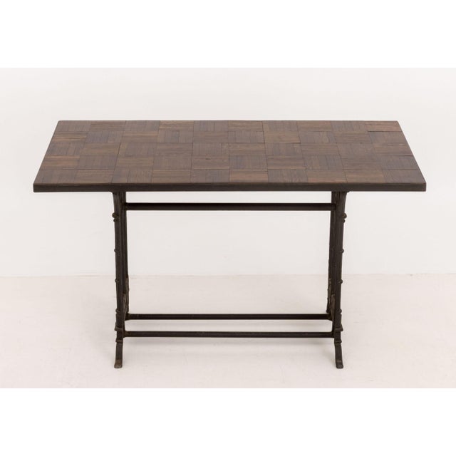Gothic Gothic Style Oak Parquetry Patchwork Table For Sale - Image 3 of 9