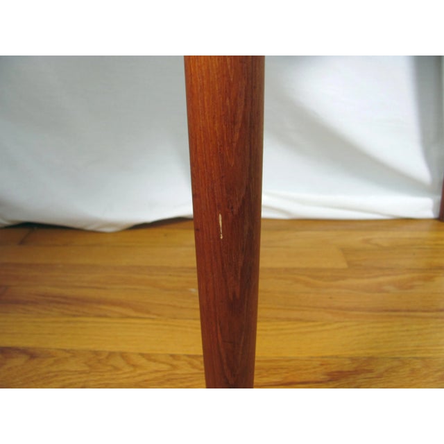 Wood Jl Møllers Møbelfabrik Vanity Stool Bench 80a Teak Textile Seat Niels Otto Møller For Sale - Image 7 of 13