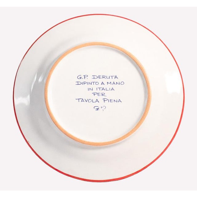 Intreccio Red 4-Piece Place Setting | Hand-Painted Italian Dinnerware From Deruta For Sale - Image 12 of 12