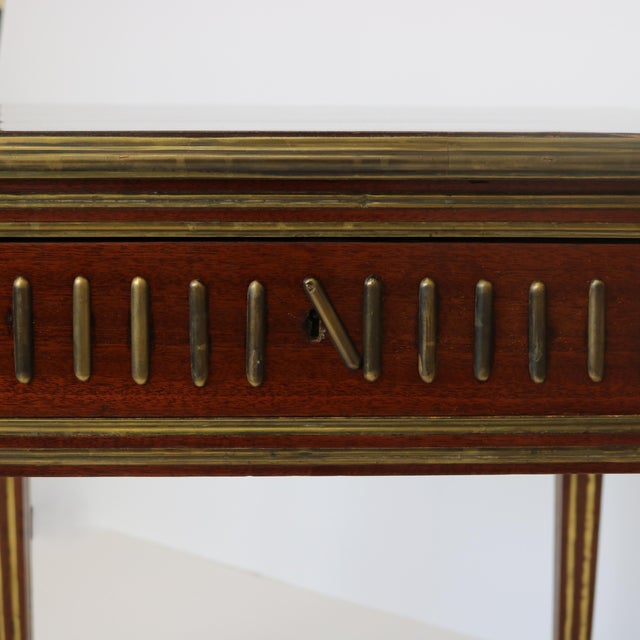 Mid 20th Century 20th Century Neoclassical-style Mahogany Brass Table For Sale - Image 5 of 9