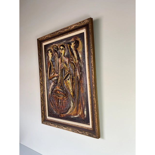 1960's Roy M. Steinberg Kinetic Musicians Oil Painting, Frame For Sale - Image 4 of 12