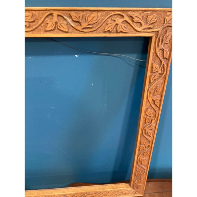 Arts & Crafts Early 1900's Hand Carved Wood Frame With Vines For Sale - Image 3 of 6