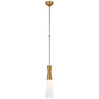 Kelly Wearstler for Visual Comfort Signature Utopia Medium Pendant in Gild with White Glass For Sale