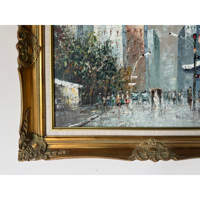White Vintage Windsor Impressionist Cityscape Oil on Canvas Painting – Framed For Sale - Image 8 of 11