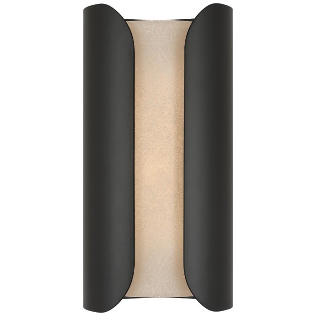Anne-Marie Barton for Visual Comfort Signature Armise 14" Sconce in Matte Carbon with Nova Frost For Sale