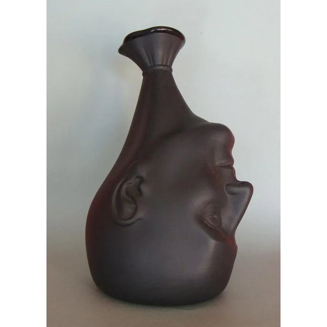 Black Porcelain Man's Head Vase by Ilona Romule For Sale - Image 3 of 4