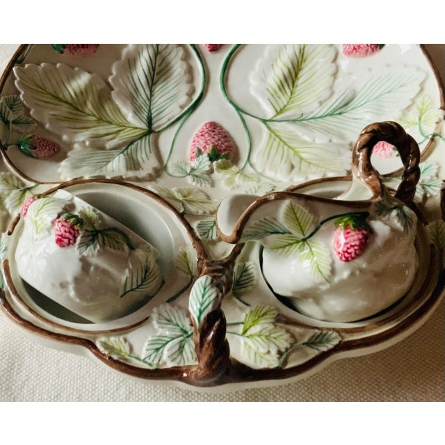 Vintage Italian Majolica Handpainted Strawberry Set For Sale - Image 11 of 12