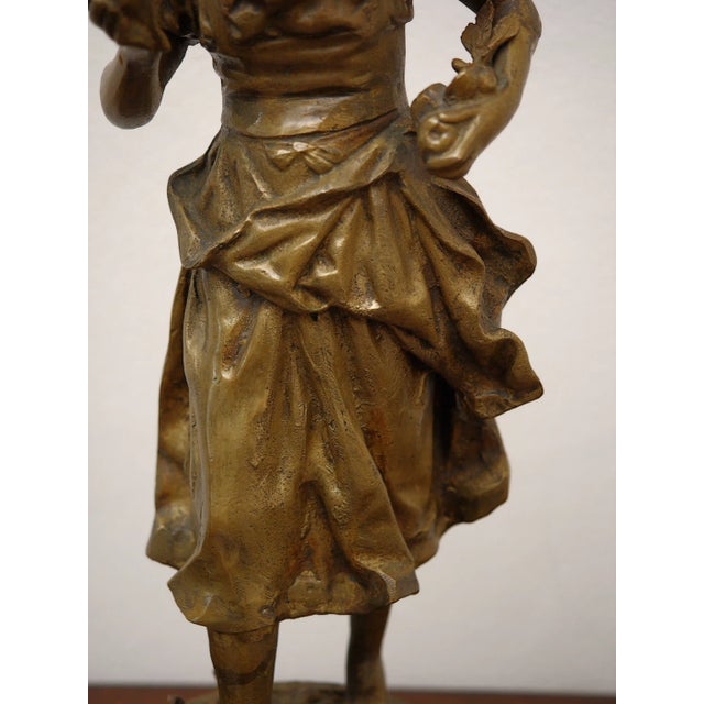 Ernest Rancoulet, Statue of a Young girl, Late 19th Century, Bronze For Sale - Image 4 of 13