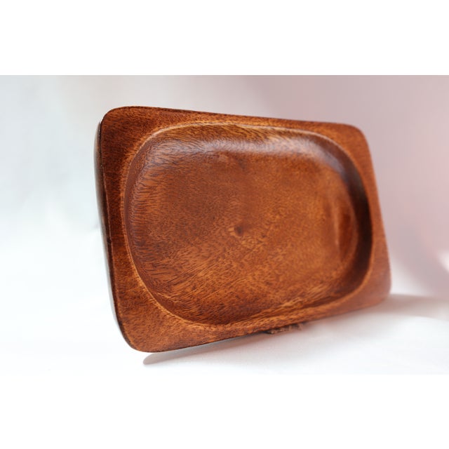 Vintage Teak Catchall - Excellent Condition Hand-Carved Midcentury Modern MCM For Sale - Image 4 of 6