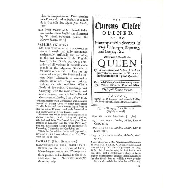 "Bibliotheca Gastronomica: A Catalogue of Books and Documents on Gastronomy (Inscribed)" 1953 Simon, Andre L. For Sale - Image 12 of 12