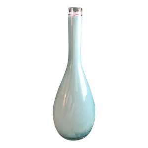 Vintage French Blue Opaque Glass Bottle