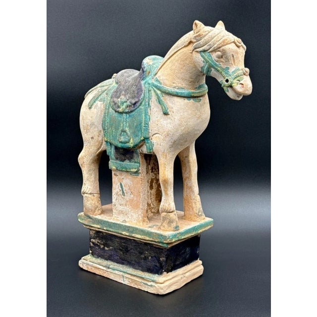 Ming Dynasty Antique Chinese Pottery Horse Tomb Figure Sculpture For Sale - Image 10 of 10