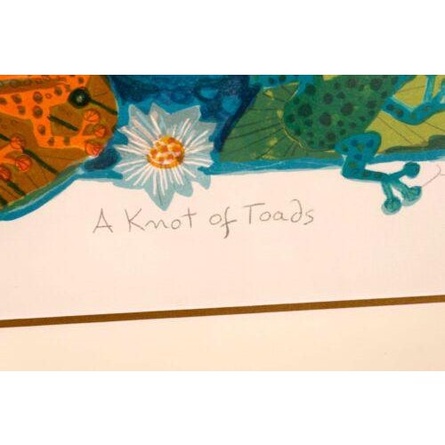 Judith Bledsoe A Knot of Toads Signed Contemporary Lithograph 280/300 Framed For Sale - Image 9 of 11