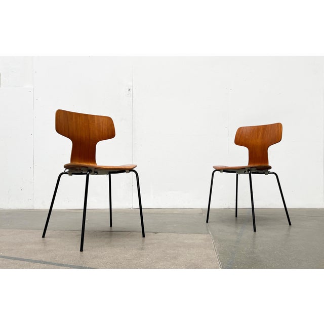 Mid-Century Model 3103 Hammer Stacking Chairs by Arne Jacobsen for Fritz Hansen, Denmark, 1960s, Set of 7 For Sale - Image 6 of 18