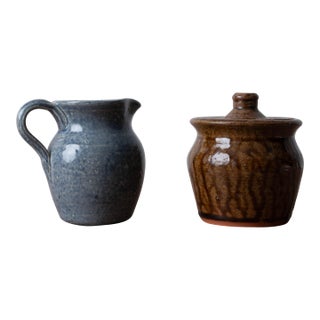 Cleater and Whelchel Meaders Cream and Sugar For Sale