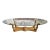 1950s Attributed to Weiman Heritage Wood Gold Leaf & Beveled Glass Coffee Table For Sale