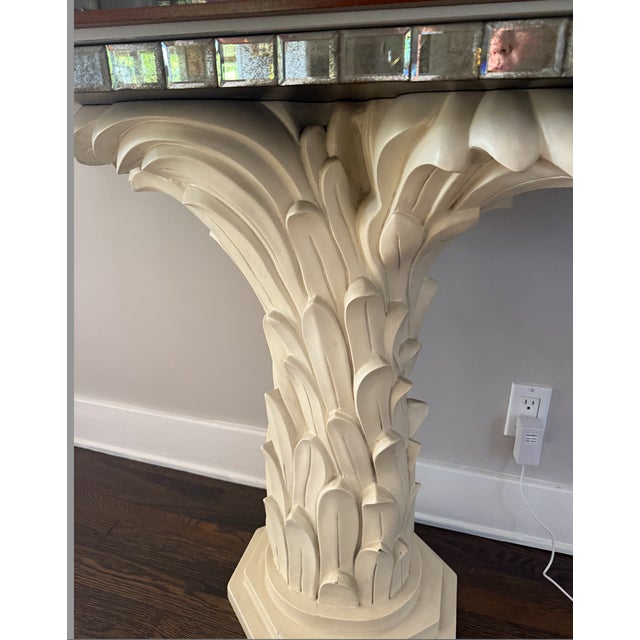 Serge Roche 1960s Serge Roche Style Antique Mirror and Plaster Console For Sale - Image 4 of 8