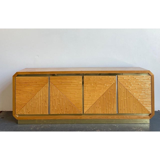 Vintage Geometric Bamboo Credenza For Sale - Image 9 of 15