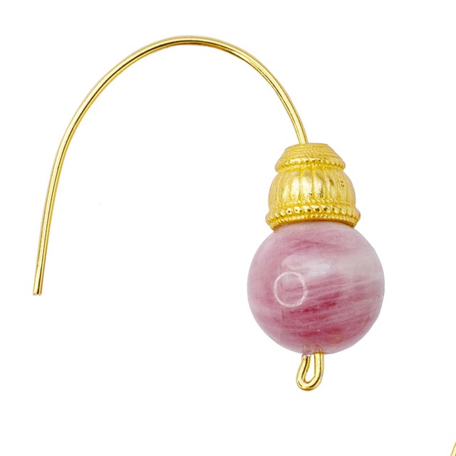Pink Tourmaline Earring 14k Gold Hook-Set of 2 For Sale In New York - Image 6 of 8