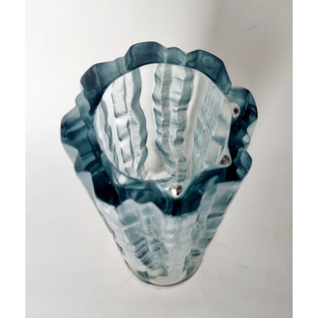 Art Deco Handmade Glass and Silver Vase by Claude Cully, 1920s For Sale - Image 4 of 14