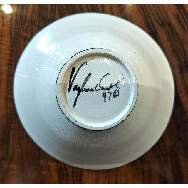 1990s Vintage American Studio Ceramic Bowl With Cat Silhouettes For Sale - Image 5 of 5