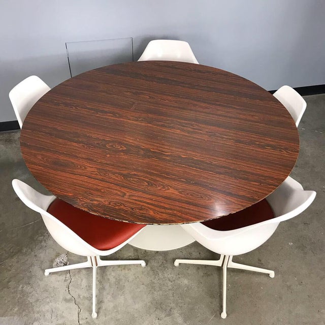 Burke Dining Set With Rosewood Tulip Table | Chairish
