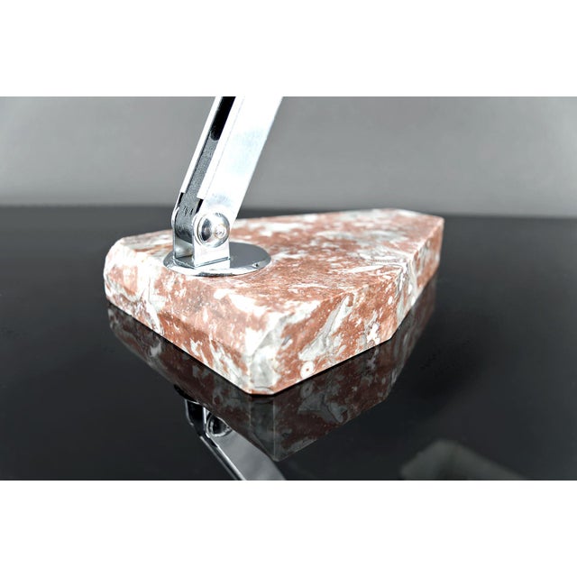 Art Deco Modernist Desk Lamp in Chrome, Aluminum and Marble, France, 1930s For Sale - Image 13 of 17